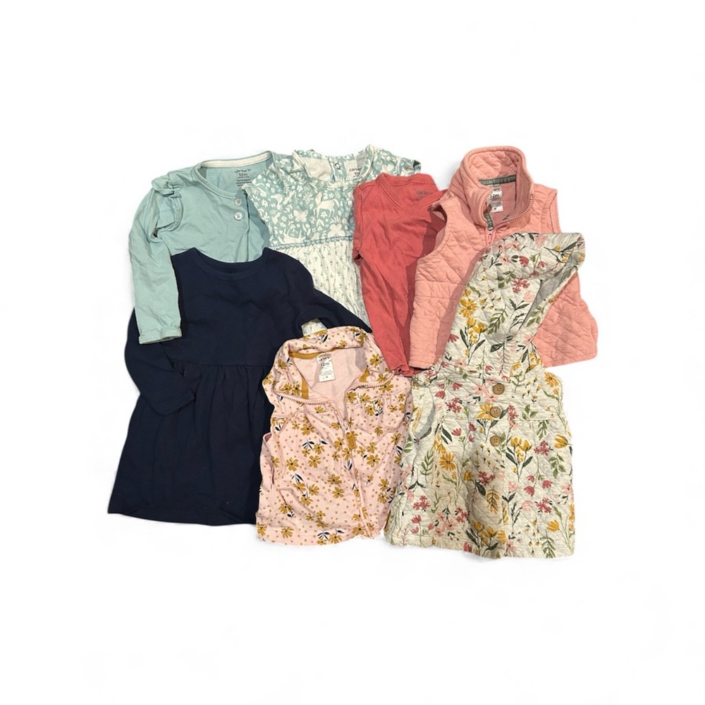 Set of 7 Pieces for Girls 12 months Carter’s Like New - Picture 2 of 9